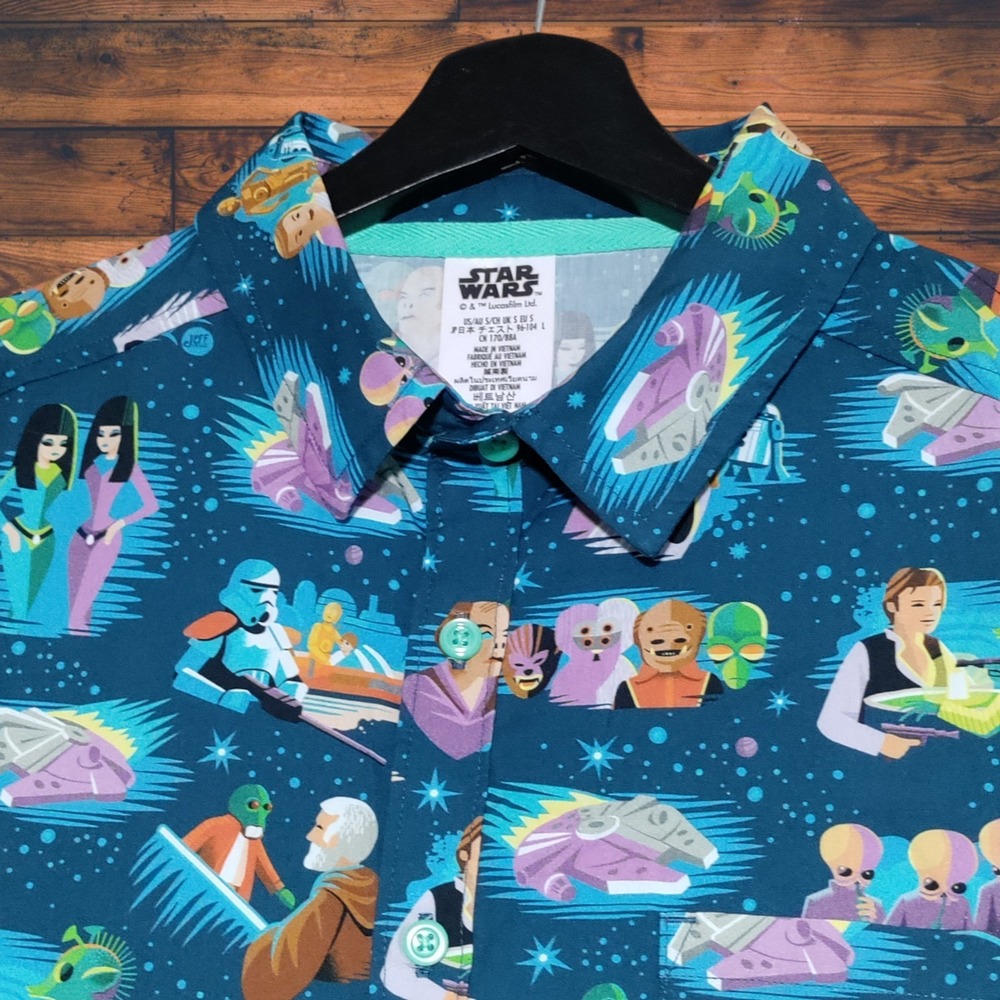 Disney Star Wars Jeff Granito Cantina Tiki Camp Shirt‎ Small Cruise Resort NWOT